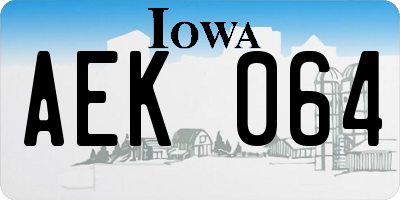 IA license plate AEK064