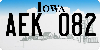 IA license plate AEK082