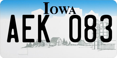 IA license plate AEK083