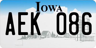 IA license plate AEK086