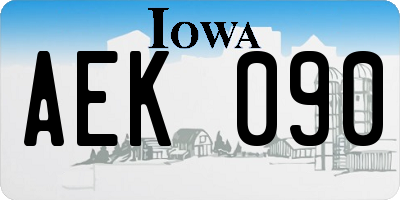 IA license plate AEK090