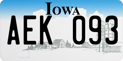 IA license plate AEK093
