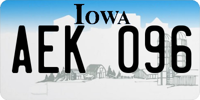 IA license plate AEK096