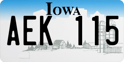 IA license plate AEK115