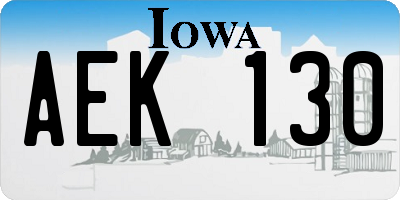 IA license plate AEK130