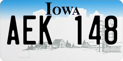 IA license plate AEK148