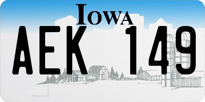IA license plate AEK149