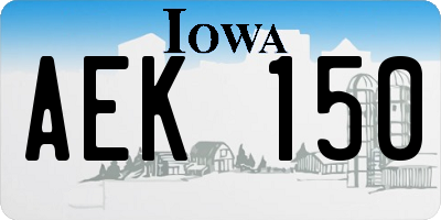 IA license plate AEK150