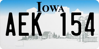 IA license plate AEK154