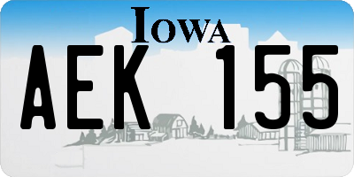 IA license plate AEK155