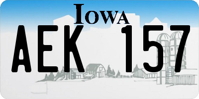 IA license plate AEK157