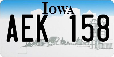 IA license plate AEK158