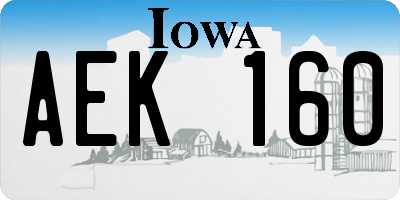 IA license plate AEK160