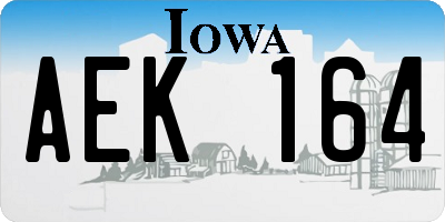 IA license plate AEK164