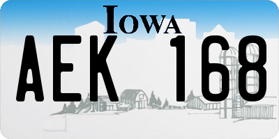 IA license plate AEK168