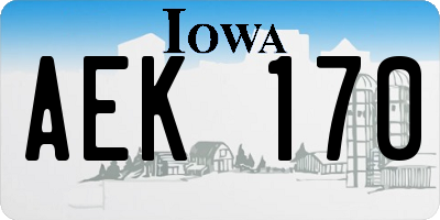 IA license plate AEK170