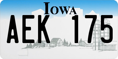 IA license plate AEK175