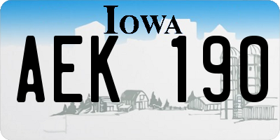 IA license plate AEK190