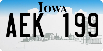 IA license plate AEK199