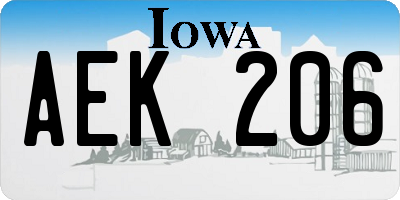 IA license plate AEK206