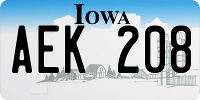 IA license plate AEK208