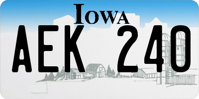 IA license plate AEK240