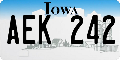 IA license plate AEK242