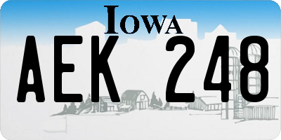 IA license plate AEK248