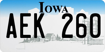 IA license plate AEK260