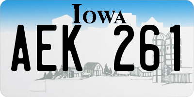 IA license plate AEK261