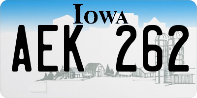 IA license plate AEK262