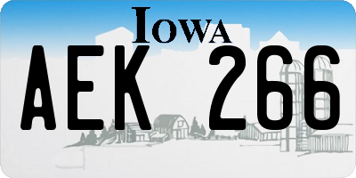 IA license plate AEK266