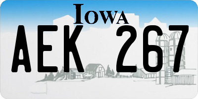 IA license plate AEK267