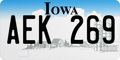 IA license plate AEK269