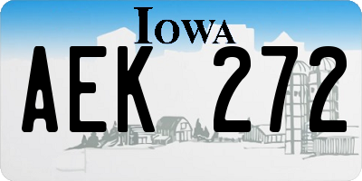 IA license plate AEK272