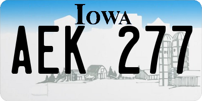 IA license plate AEK277