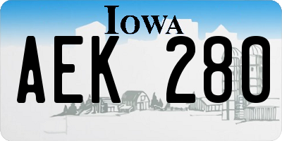 IA license plate AEK280