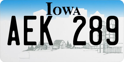 IA license plate AEK289