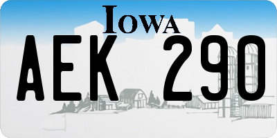 IA license plate AEK290