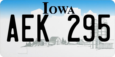 IA license plate AEK295