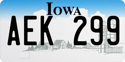 IA license plate AEK299