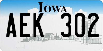 IA license plate AEK302