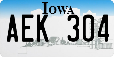 IA license plate AEK304