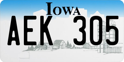 IA license plate AEK305