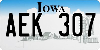 IA license plate AEK307