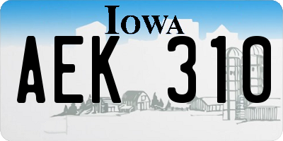 IA license plate AEK310