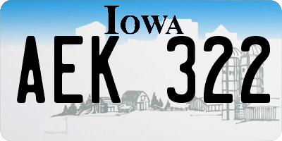 IA license plate AEK322