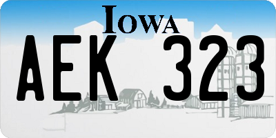 IA license plate AEK323