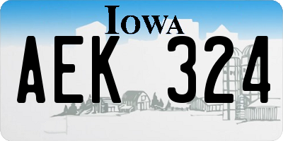 IA license plate AEK324
