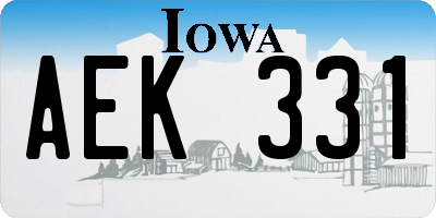 IA license plate AEK331